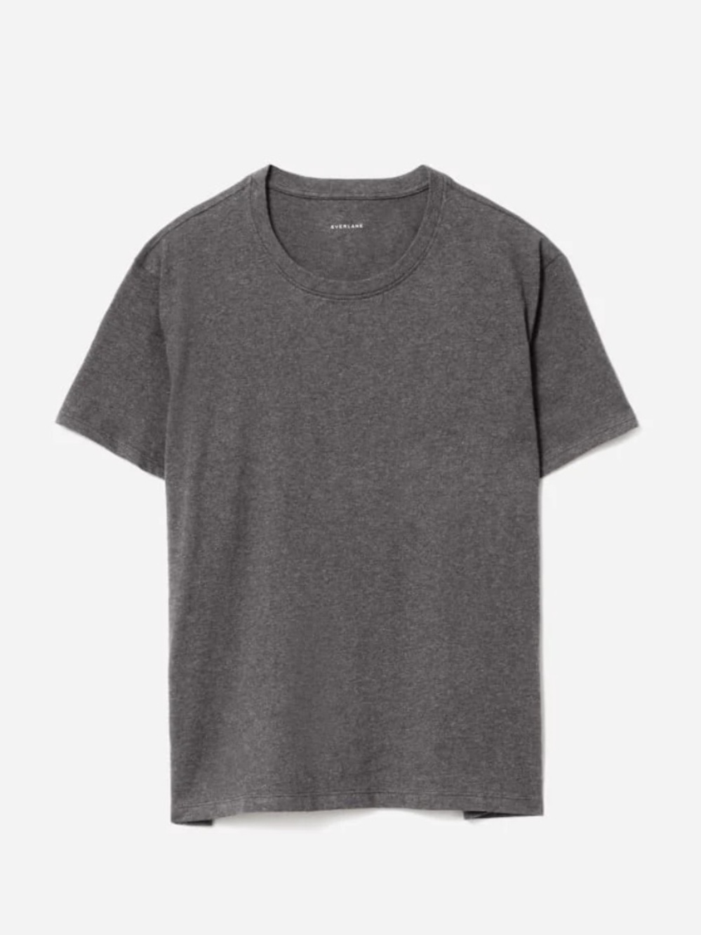 Everlane Organic Cotton Box-Cut Pocket Tee — Charcoal Gray